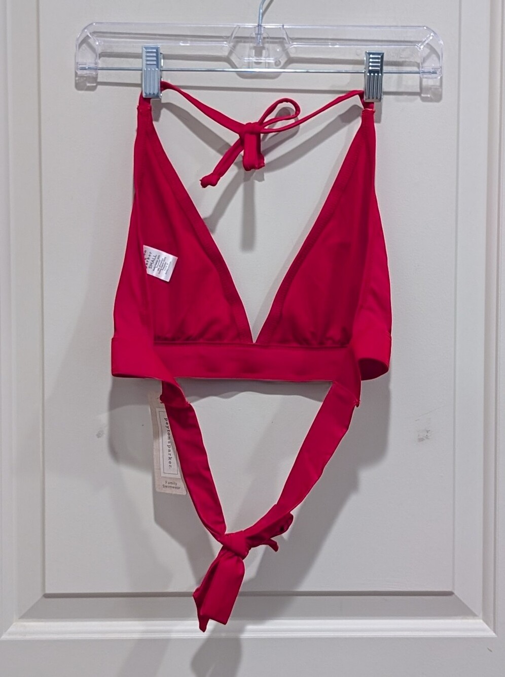 Peyton & Parker Red Triangle Halter Bikini Top Size Small - Picture 6 of 7